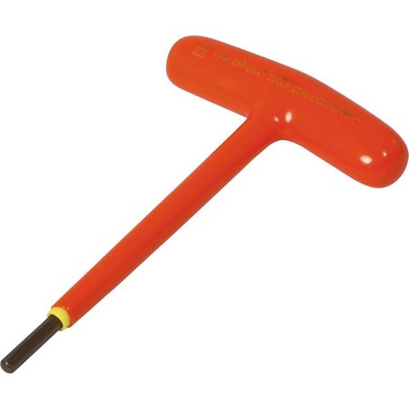 GRAY TOOLS 4mm T-handle S2 Hex Key, 1000V Insulated 67604-I
